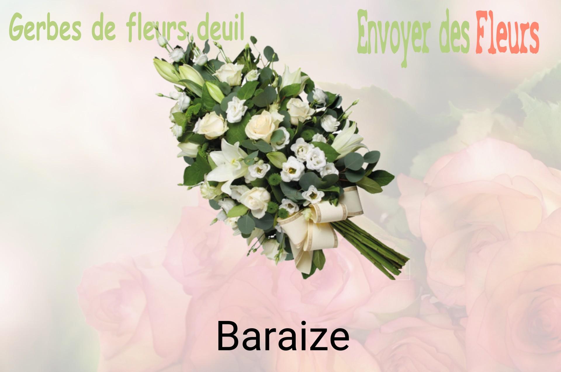 Gerbe de fleurs de deuil livrée à Baraize